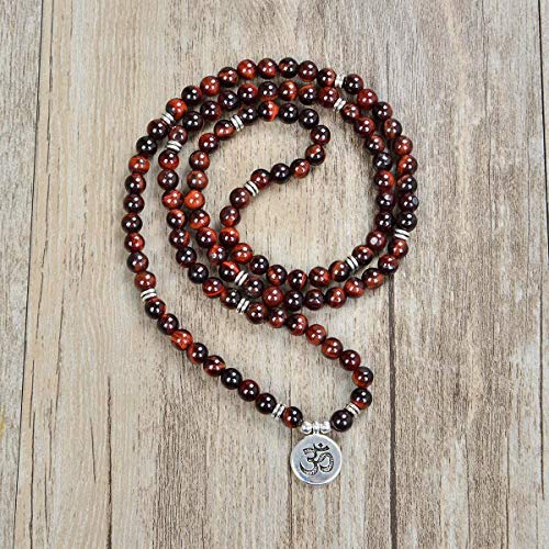 Yoga Symbol Pendant Charm 108 Mala Beads Meditation Bracelet Necklace