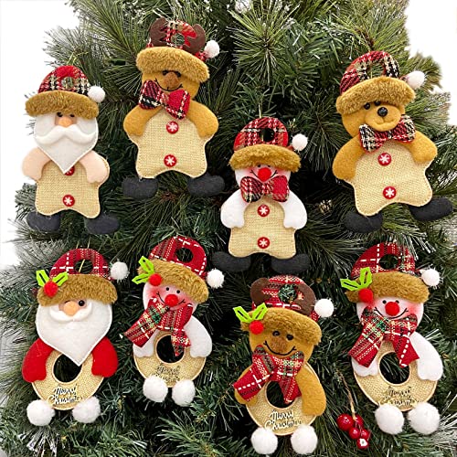 8 Pcs Plush Christmas Tree Ornaments