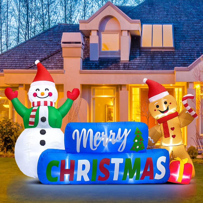 9 FT Merry Christmas Inflatables Decorations with LED Lights