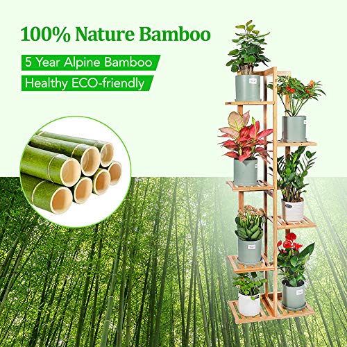 Bamboo Plant Stand Rack 6 Tier 7 Potted Multiple Stand Holder