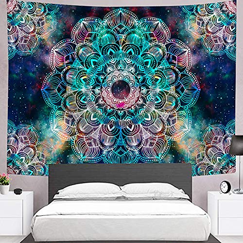 Psychedelic Mandala Wall Hanging Tapestry (51 x 60 Inches)