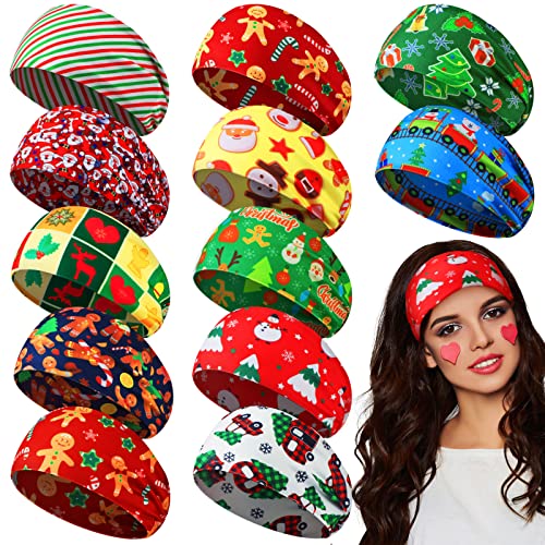 12 PCS Christmas Stretchy Headbands for Women