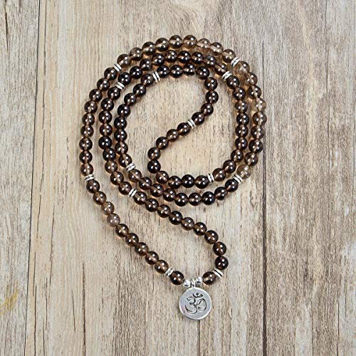 Yoga Symbol Pendant Charm 108 Mala Beads Meditation Bracelet Necklace