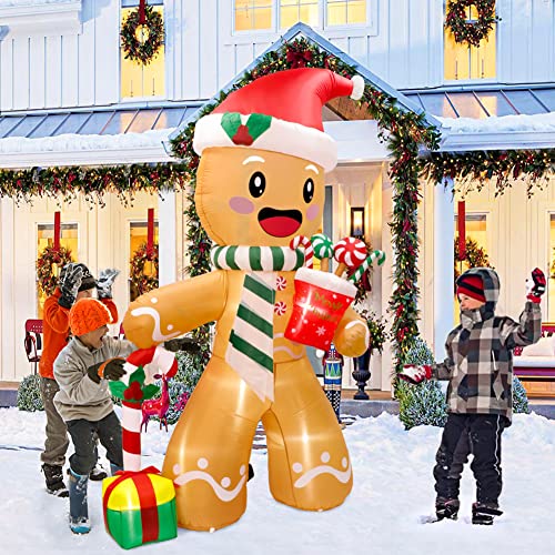 8ft Christmas Inflatables Gingerbread Man w/ LEDs