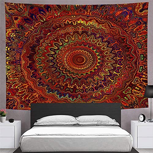 Psychedelic Mandala Wall Hanging Tapestry (51 x 60 Inches)