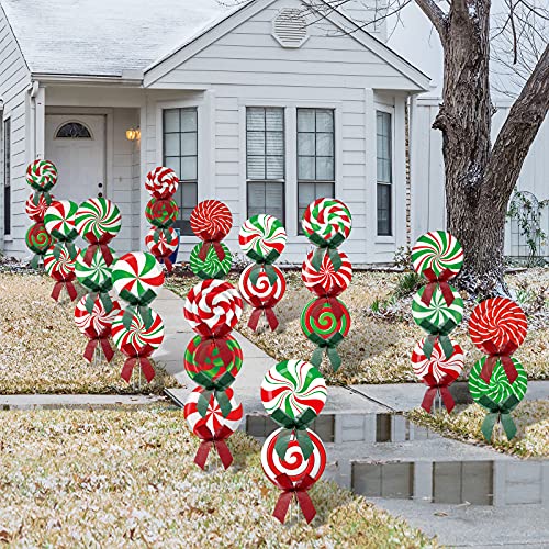 Christmas Peppermint Corrugated Yard Decorations