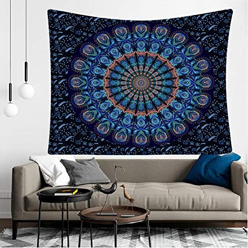 Psychedelic Mandala Wall Hanging Tapestry (51 x 60 Inches)