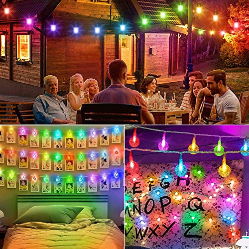 23ft 50 LED Globe Twinkle Fairy Lights for Garden Home Room Party (Solar powered)