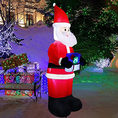 8 FT Blow Up Santa Christmas Decoration w/ LED Countdown Clock, Count Down to Christmas