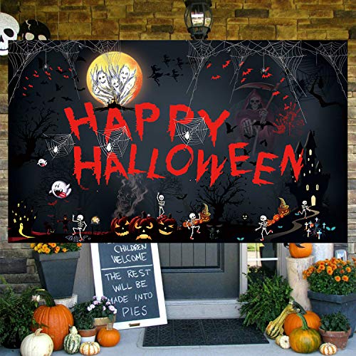 Happy Halloween Hanging Extra Large Fabric Sign Background Banner