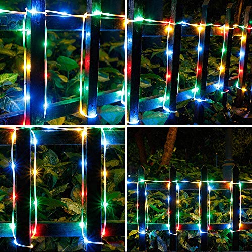 40ft Color Changing Lights String Lights, Battery Powered Light Strip, 8 Modes Hanging Fairy Lights with Remote