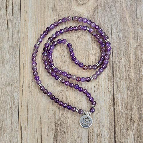 Yoga Symbol Pendant Charm 108 Mala Beads Meditation Bracelet Necklace