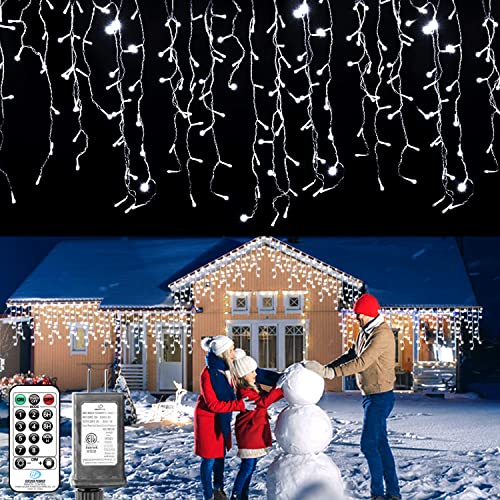 33FT 400 LED Icicle Christmas Lights 64 Drops w/ Remote