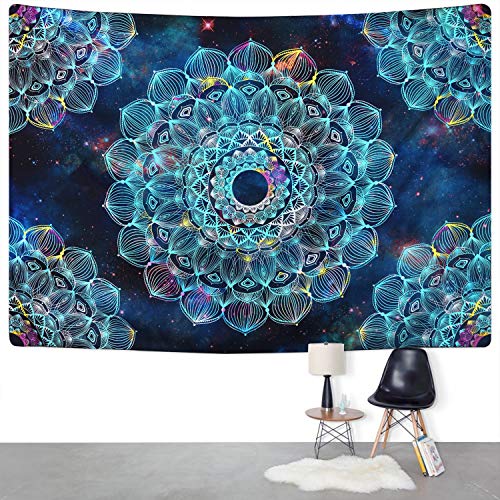 Blue Floral Mysterious Flower Tapestry for Wall Decor