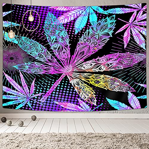 Psychedelic Leaf Tapestry for Wall Decor 60x40"
