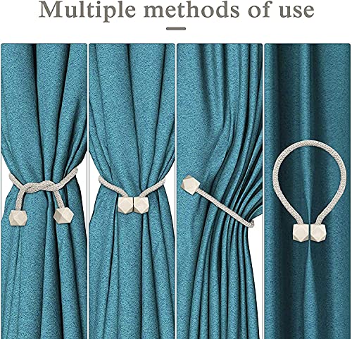Magnetic Curtain Tiebacks- 2 pcs Beige European Style