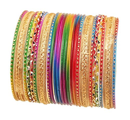 24 Set Gorgeous Rainbow Indian Bollywood Colorful Bangle Bracelet Collection