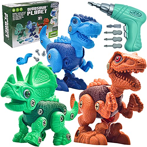 Dinosaur Toys for Kids : STEM Construction Building Dinosaur Toddler Toys w/ Electric Drill