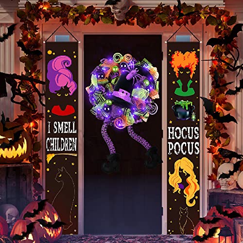 18 by 32 Inch Prelit Wreath Witch Halloween Decoration