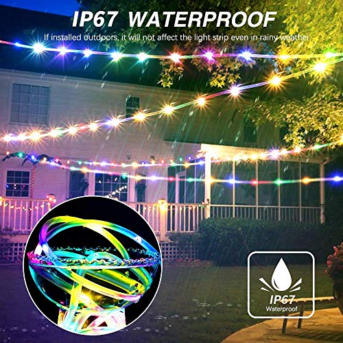 40ft Color Changing Lights String Lights, Battery Powered Light Strip, 8 Modes Hanging Fairy Lights with Remote