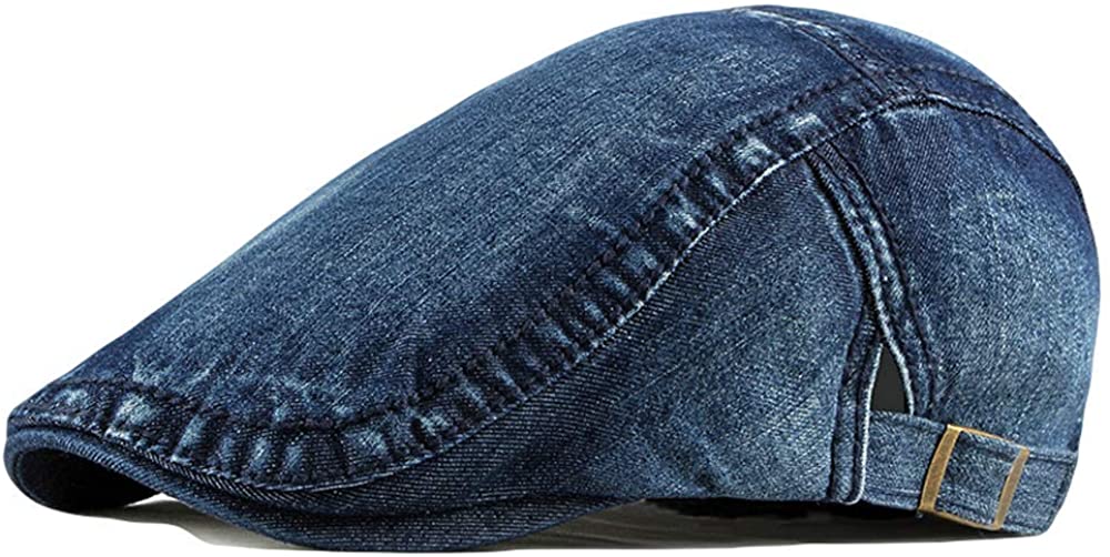 2 Pack Mens Denim Cotton Newsboy Cap Ivy Gatsby Driving Hunting Cabbie Hats