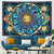 Psychedelic Sun and Moon Zodiac Constellation Burning Sun Astrology Tapestry