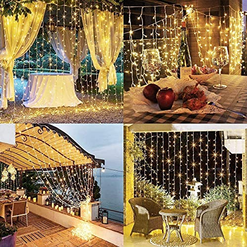 Curtain Lights for Decorations, 10 Ft Connectable String Lights with 8 Twinkle Modes Led Fairy Lights