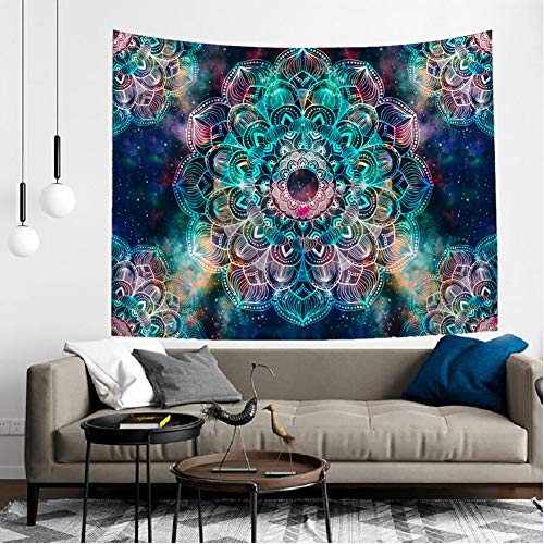 Psychedelic Mandala Wall Hanging Tapestry (51 x 60 Inches)