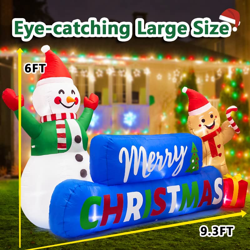 9 FT Merry Christmas Inflatables Decorations with LED Lights