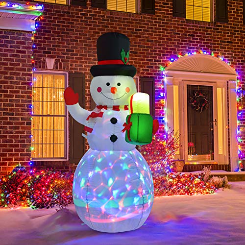 5 FT Inflatable Christmas Snowman Rotating Led Lights Holiday Blow Up Inflatables