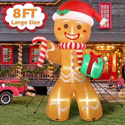 8ft Christmas Inflatable Gingerbread Man w/ LEDs