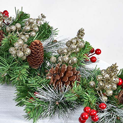 14 Pack Christmas Glitter Berries Stems- 7.8Inch