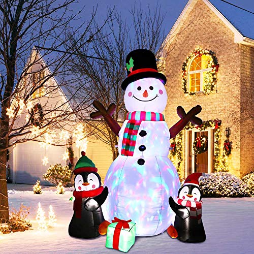 6ft Snowman Christmas Inflatables Outdoor Decoration w/ LEDs