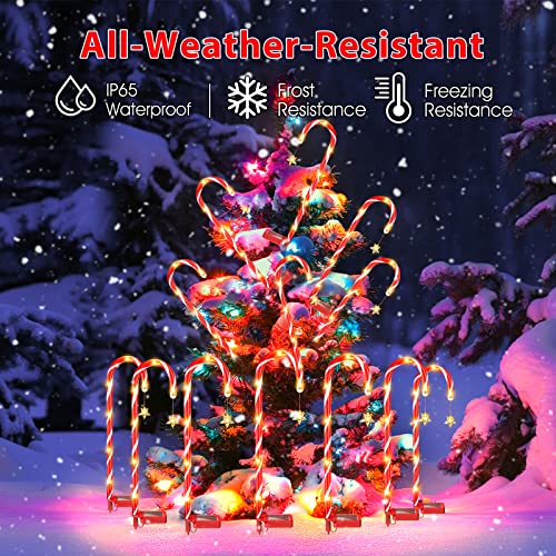 4 Pcs Christmas Decorations Solar Candy Cane Lights