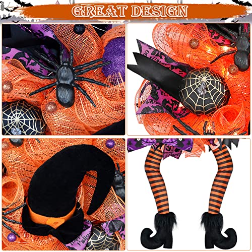 18 by 32 Inch Prelit Wreath Witch Halloween Decoration