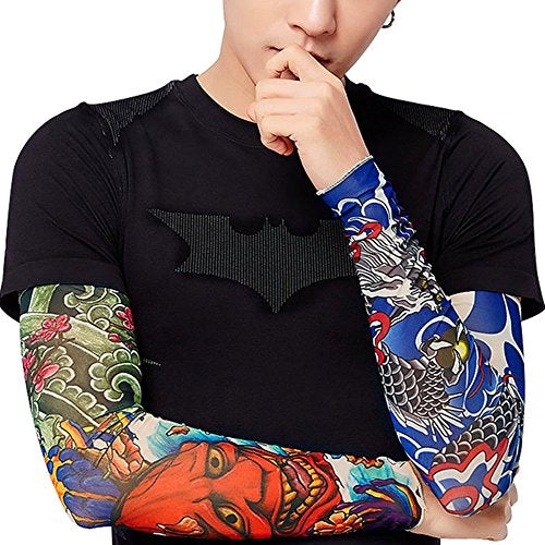 10 Pack Cool Body Arts Fake Temporary Tattoo Arm Sleeves,