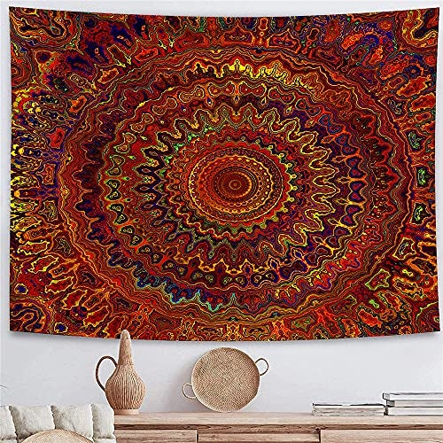 Psychedelic Mandala Wall Hanging Tapestry (51 x 60 Inches)