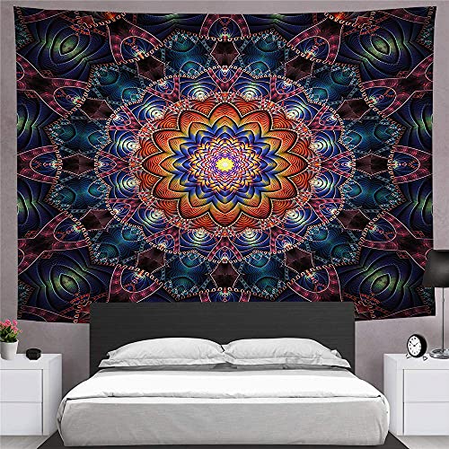 Psychedelic Mandala Wall Hanging Tapestry (51 x 60 Inches)