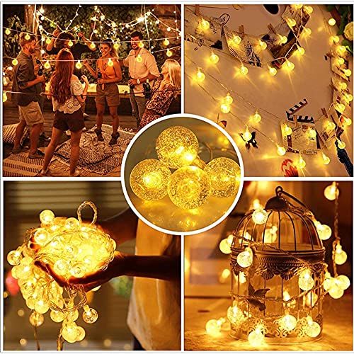 Super-Long 2-Pack 92FT 160 LED Crystal Globe Solar String Lights