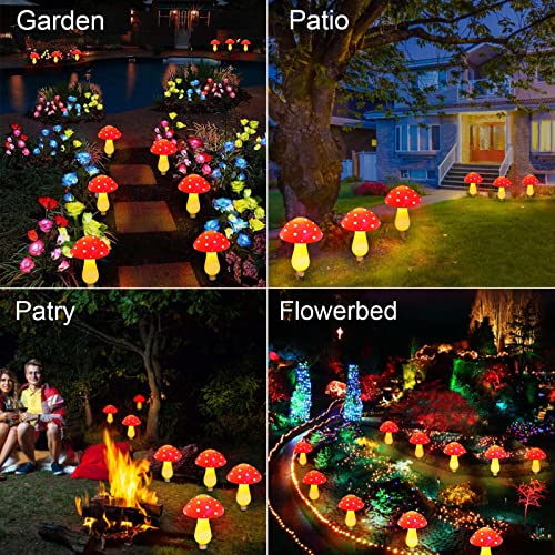 Set of 6 Solar Mushroom Lights Garden Outdoor Decoration