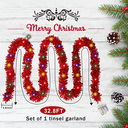32.8 Ft Christmas Prelit Tinsel Garlands