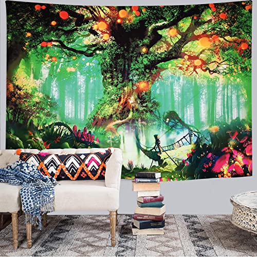 Glow in the Dark- UV Reactive Tree of Life Tapestry Wall Decor