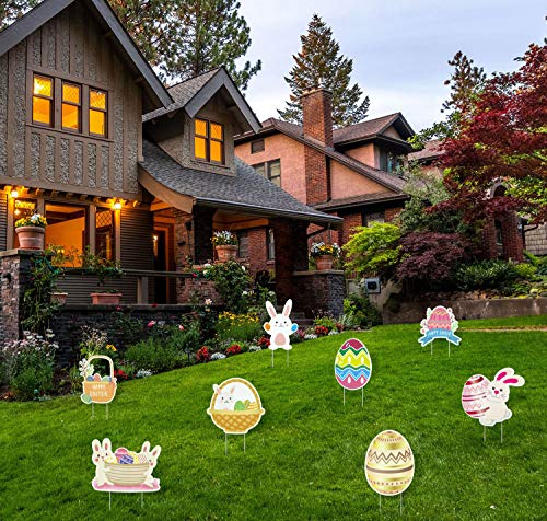 Pack of 8 Easter Yard Signs Decorations