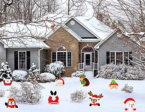 8PCS Christmas Yard Signs Stakes Decorations