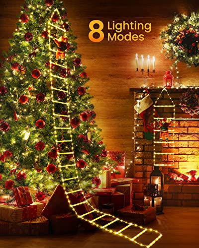 10ft Christmas Decorative Ladder Lights w/ Santa Claus