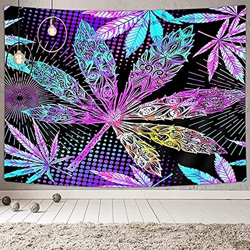 Psychedelic Leaf Tapestry for Wall Decor 60x40"