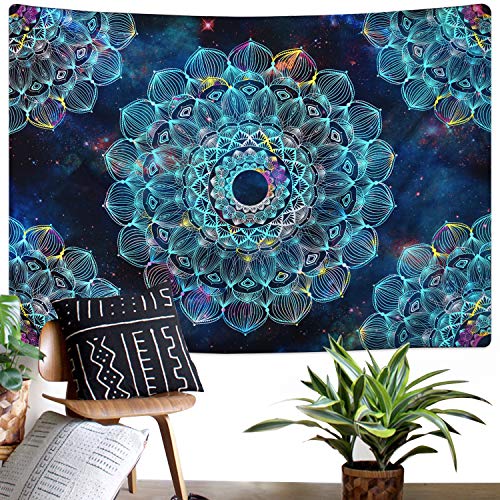 Blue Floral Mysterious Flower Tapestry for Wall Decor