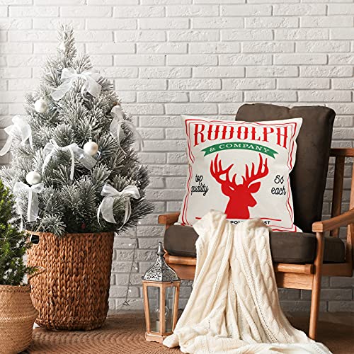 18x18 Inch Set of 4 Christmas Decorations Throw Pillowcase Buffalo Check Plaid Farmhouse Pillow Covers