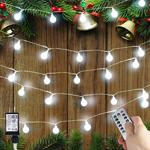 33 Feet 100 Led Mini Globe String Lights, Plug in, 8 Modes w/ Remote