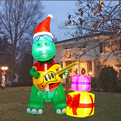 7Ft Christmas West Bay Inflatable Dinosaur w/ Built-in LED